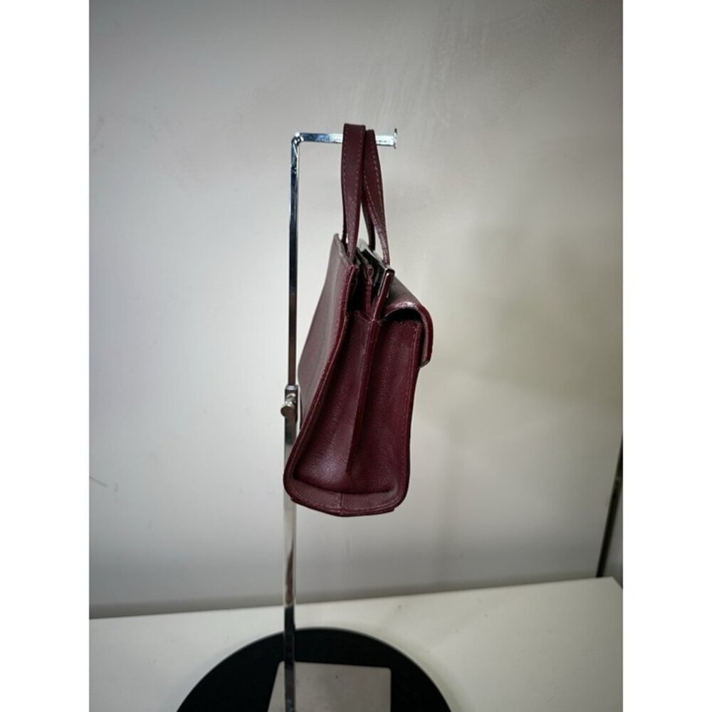 Alberta Di Canio burgundy Genuine Leather Satchel Handbag Made In Italy - Picture 2 of 7